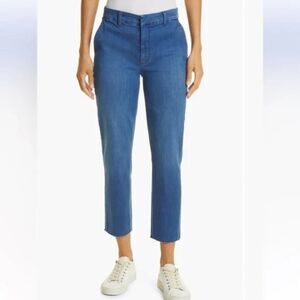 Frank & Eileen Womens Wicklow The Italian Denim Crop Chinos Blue Denim Wash 6